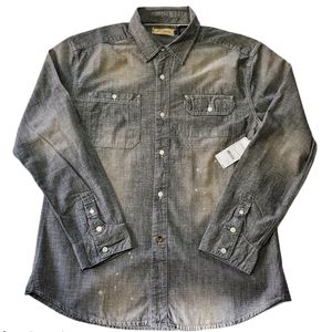 AKnowledge Gray Long Sleeve Button Down Sz XXL NWT